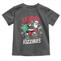 Funny Santa Rizz Christmas Toddler T Shirt Retro Skibidi Rizzmas Claus Skating Board Xmas