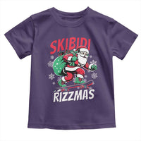 Funny Santa Rizz Christmas Toddler T Shirt Retro Skibidi Rizzmas Claus Skating Board Xmas