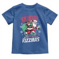 Funny Santa Rizz Christmas Toddler T Shirt Retro Skibidi Rizzmas Claus Skating Board Xmas