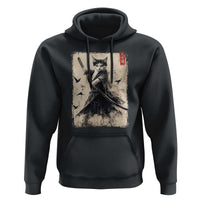 Samurai Cat Graphic Hoodie Warrior Vintage Japanese Art Anime - Wonder Print Shop