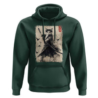 Samurai Cat Graphic Hoodie Warrior Vintage Japanese Art Anime - Wonder Print Shop