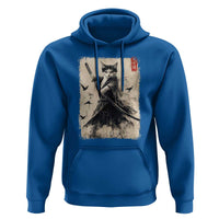 Samurai Cat Graphic Hoodie Warrior Vintage Japanese Art Anime - Wonder Print Shop