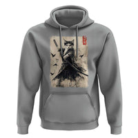 Samurai Cat Graphic Hoodie Warrior Vintage Japanese Art Anime - Wonder Print Shop