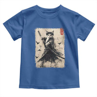 Samurai Cat Graphic Toddler T Shirt Warrior Vintage Japanese Art Anime - Wonder Print Shop