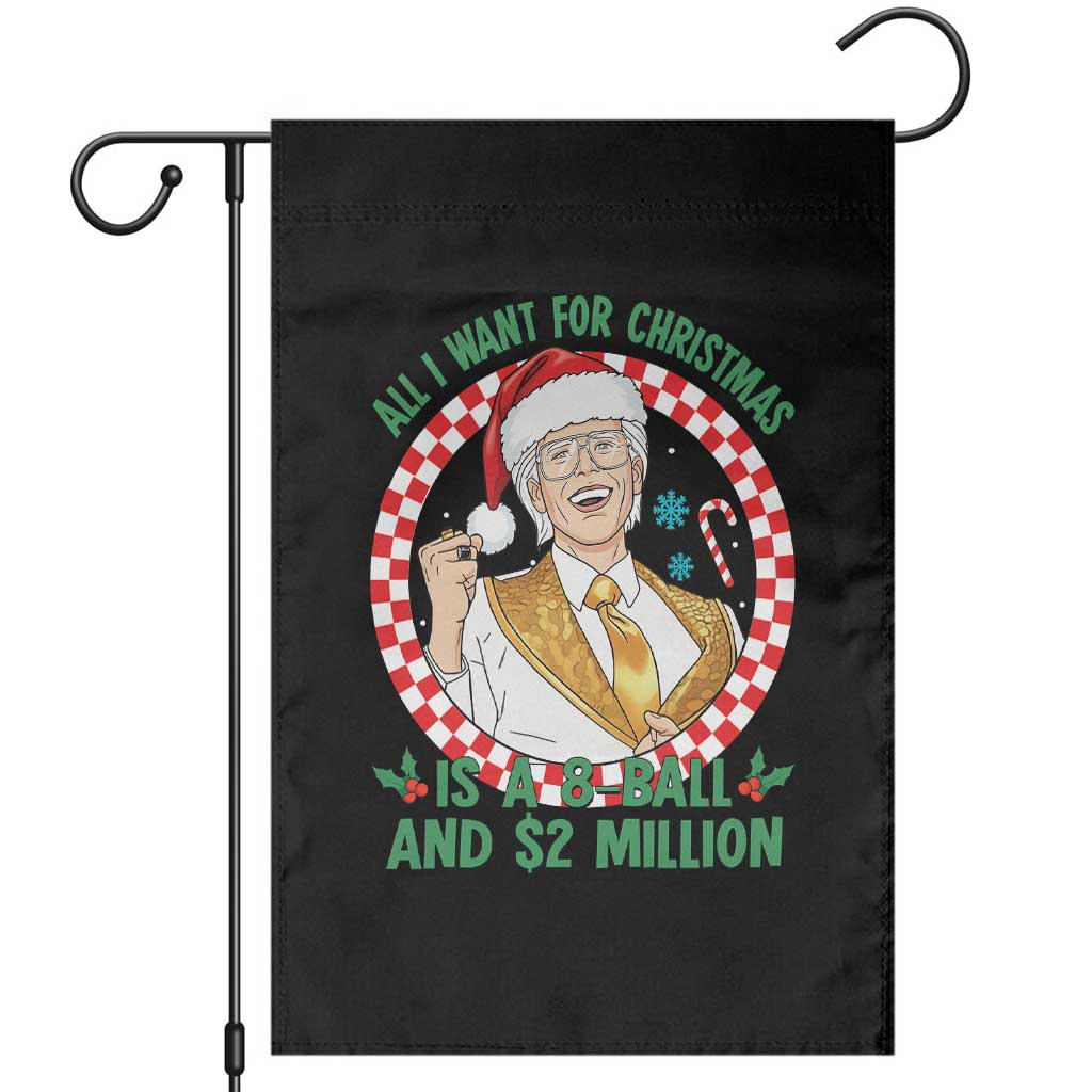 Funny Christmas Wish Billy Meme Garden Flag A 8 Ball and 2 Million Dollars Baby Uncle Santa Hat - Wonder Print Shop