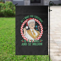 Funny Christmas Wish Billy Meme Garden Flag A 8 Ball and 2 Million Dollars Baby Uncle Santa Hat - Wonder Print Shop