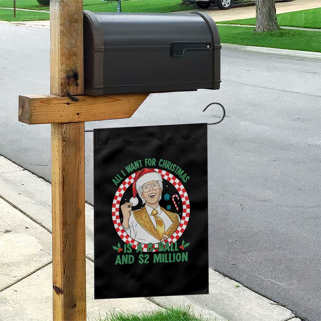 Funny Christmas Wish Billy Meme Garden Flag A 8 Ball and 2 Million Dollars Baby Uncle Santa Hat - Wonder Print Shop