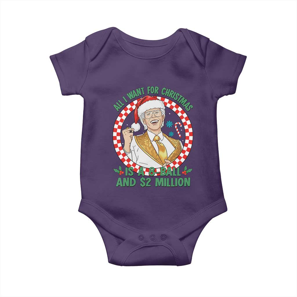 Funny Christmas Wish Billy Meme Baby Onesie A 8 Ball and 2 Million Dollars Baby Uncle Santa Hat - Wonder Print Shop