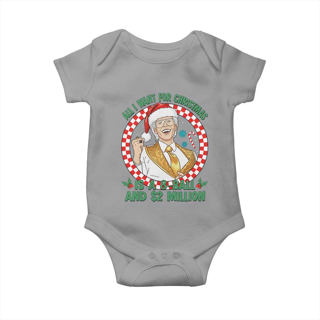 Funny Christmas Wish Billy Meme Baby Onesie A 8 Ball and 2 Million Dollars Baby Uncle Santa Hat - Wonder Print Shop
