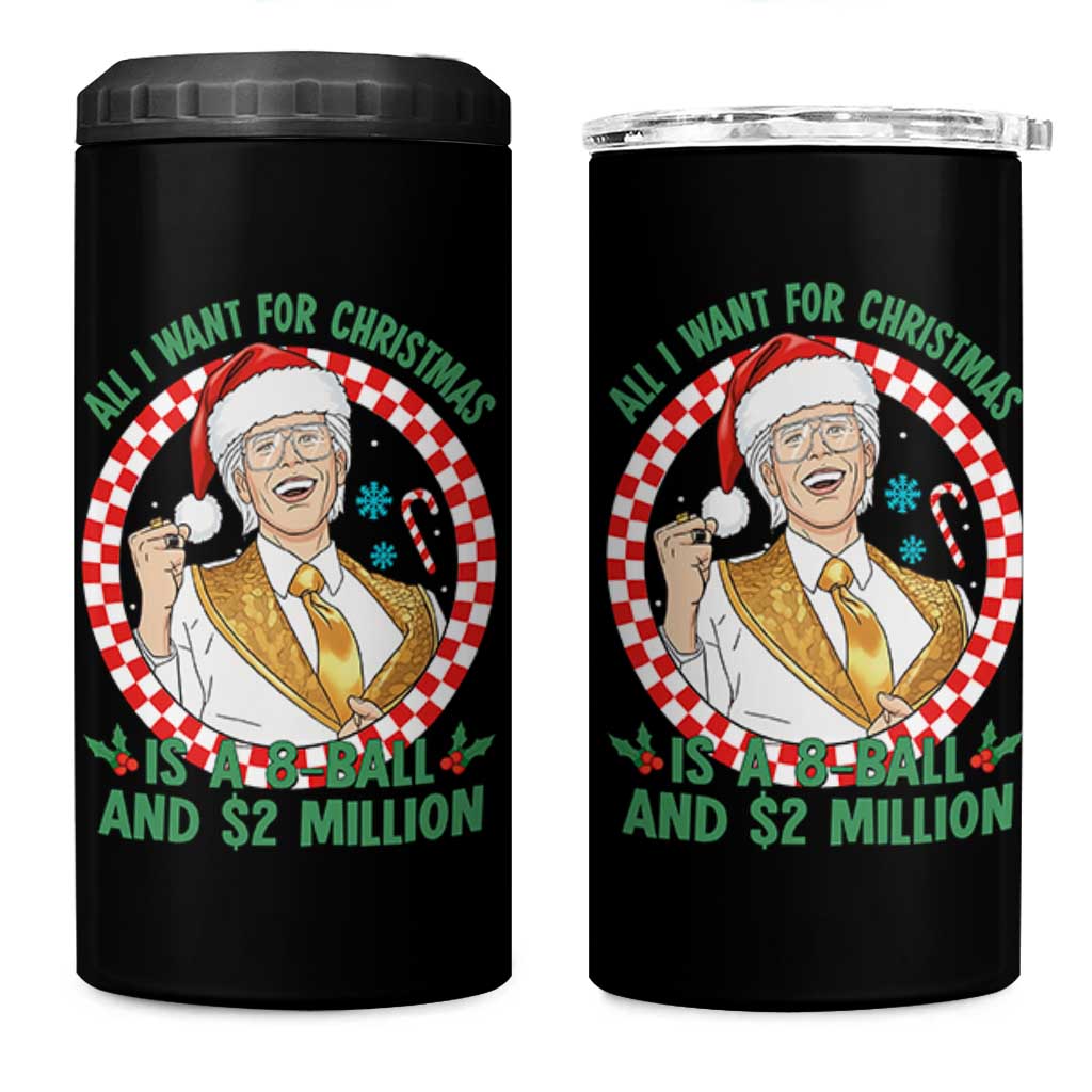 Funny Christmas Wish Billy Meme 4 in 1 Can Cooler Tumbler A 8 Ball and 2 Million Dollars Baby Uncle Santa Hat - Wonder Print Shop