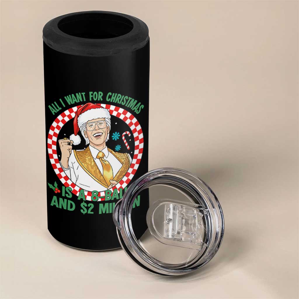 Funny Christmas Wish Billy Meme 4 in 1 Can Cooler Tumbler A 8 Ball and 2 Million Dollars Baby Uncle Santa Hat - Wonder Print Shop