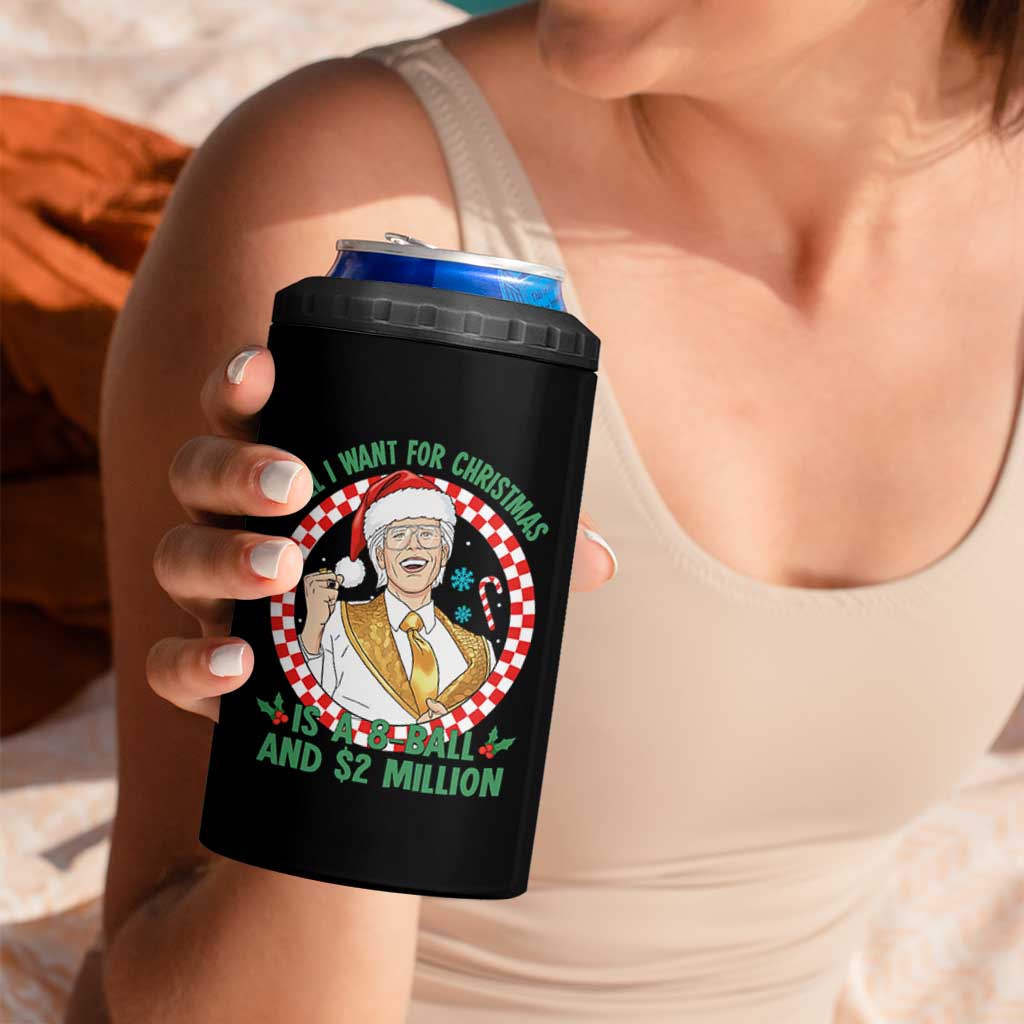 Funny Christmas Wish Billy Meme 4 in 1 Can Cooler Tumbler A 8 Ball and 2 Million Dollars Baby Uncle Santa Hat - Wonder Print Shop