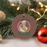 Funny Christmas Wish Billy Meme Ceramic Ornament A 8 Ball and 2 Million Dollars Baby Uncle Santa Hat - Wonder Print Shop