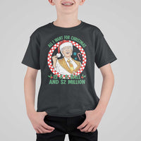 Funny Christmas Wish Billy Meme T Shirt For Kid A 8 Ball and 2 Million Dollars Baby Uncle Santa Hat - Wonder Print Shop