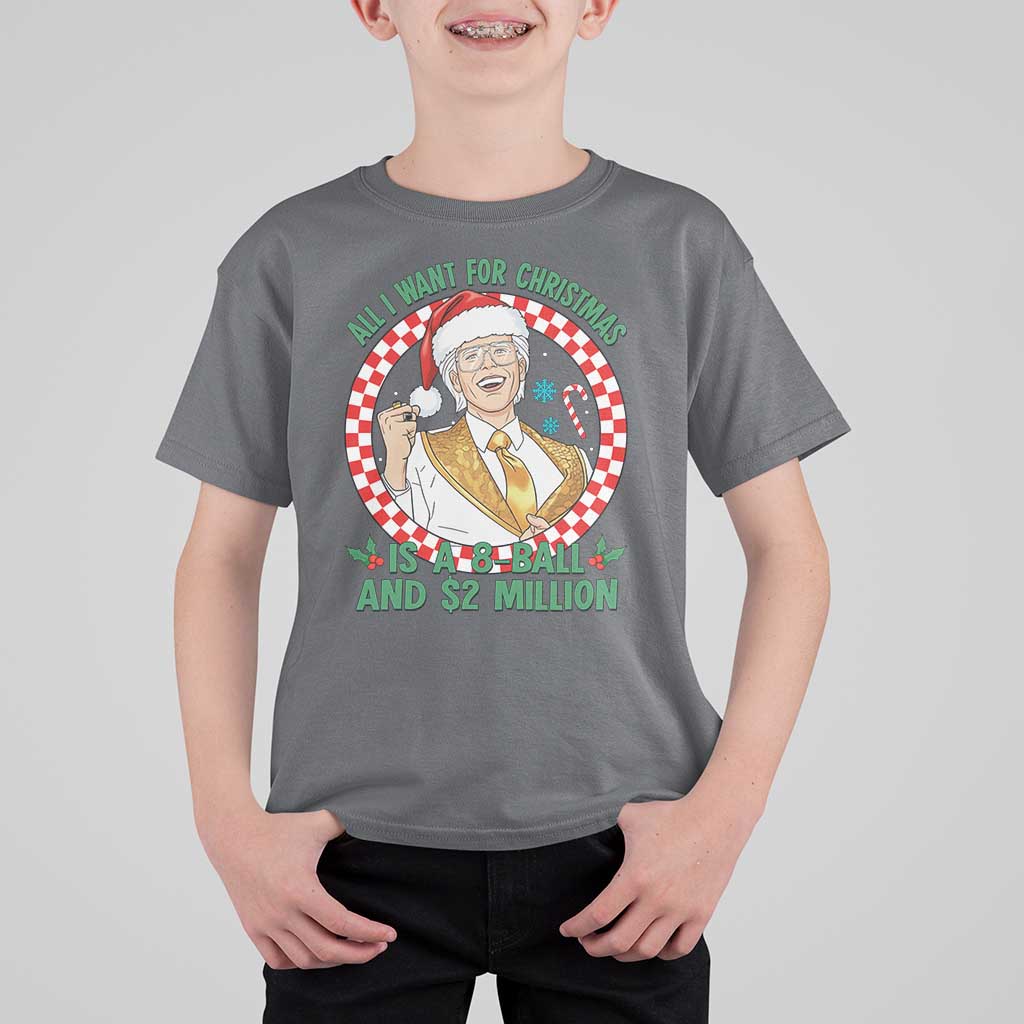 Funny Christmas Wish Billy Meme T Shirt For Kid A 8 Ball and 2 Million Dollars Baby Uncle Santa Hat - Wonder Print Shop
