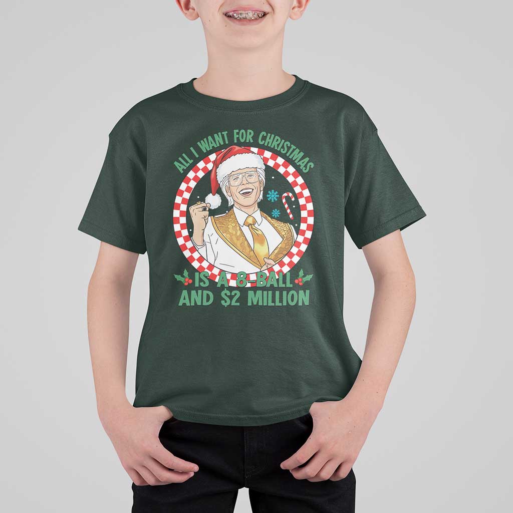 Funny Christmas Wish Billy Meme T Shirt For Kid A 8 Ball and 2 Million Dollars Baby Uncle Santa Hat - Wonder Print Shop