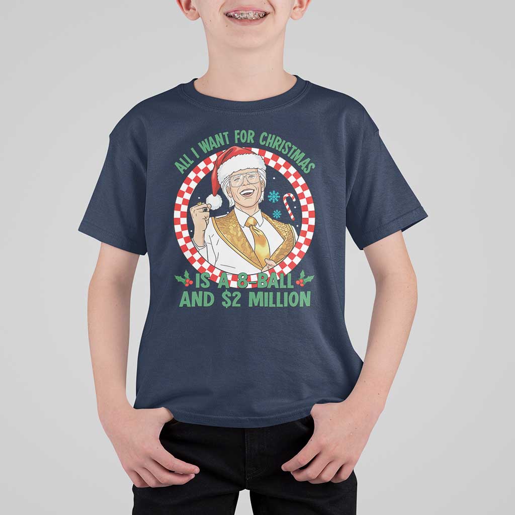 Funny Christmas Wish Billy Meme T Shirt For Kid A 8 Ball and 2 Million Dollars Baby Uncle Santa Hat - Wonder Print Shop