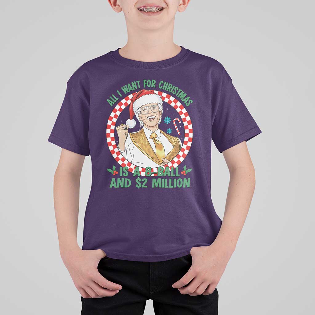 Funny Christmas Wish Billy Meme T Shirt For Kid A 8 Ball and 2 Million Dollars Baby Uncle Santa Hat - Wonder Print Shop