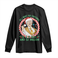 Funny Christmas Wish Billy Meme Long Sleeve Shirt A 8 Ball and 2 Million Dollars Baby Uncle Santa Hat - Wonder Print Shop