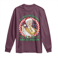 Funny Christmas Wish Billy Meme Long Sleeve Shirt A 8 Ball and 2 Million Dollars Baby Uncle Santa Hat - Wonder Print Shop