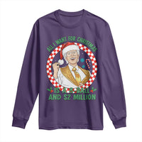 Funny Christmas Wish Billy Meme Long Sleeve Shirt A 8 Ball and 2 Million Dollars Baby Uncle Santa Hat - Wonder Print Shop
