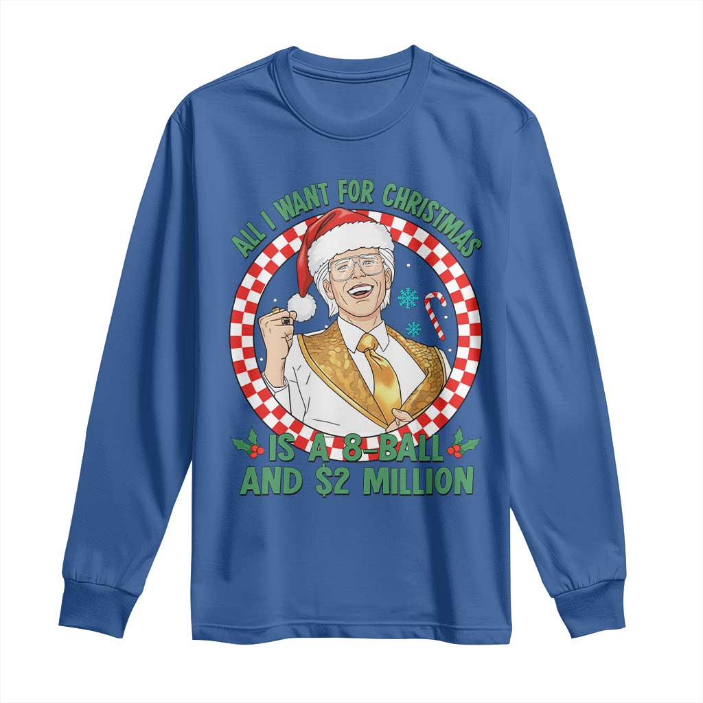 Funny Christmas Wish Billy Meme Long Sleeve Shirt A 8 Ball and 2 Million Dollars Baby Uncle Santa Hat - Wonder Print Shop
