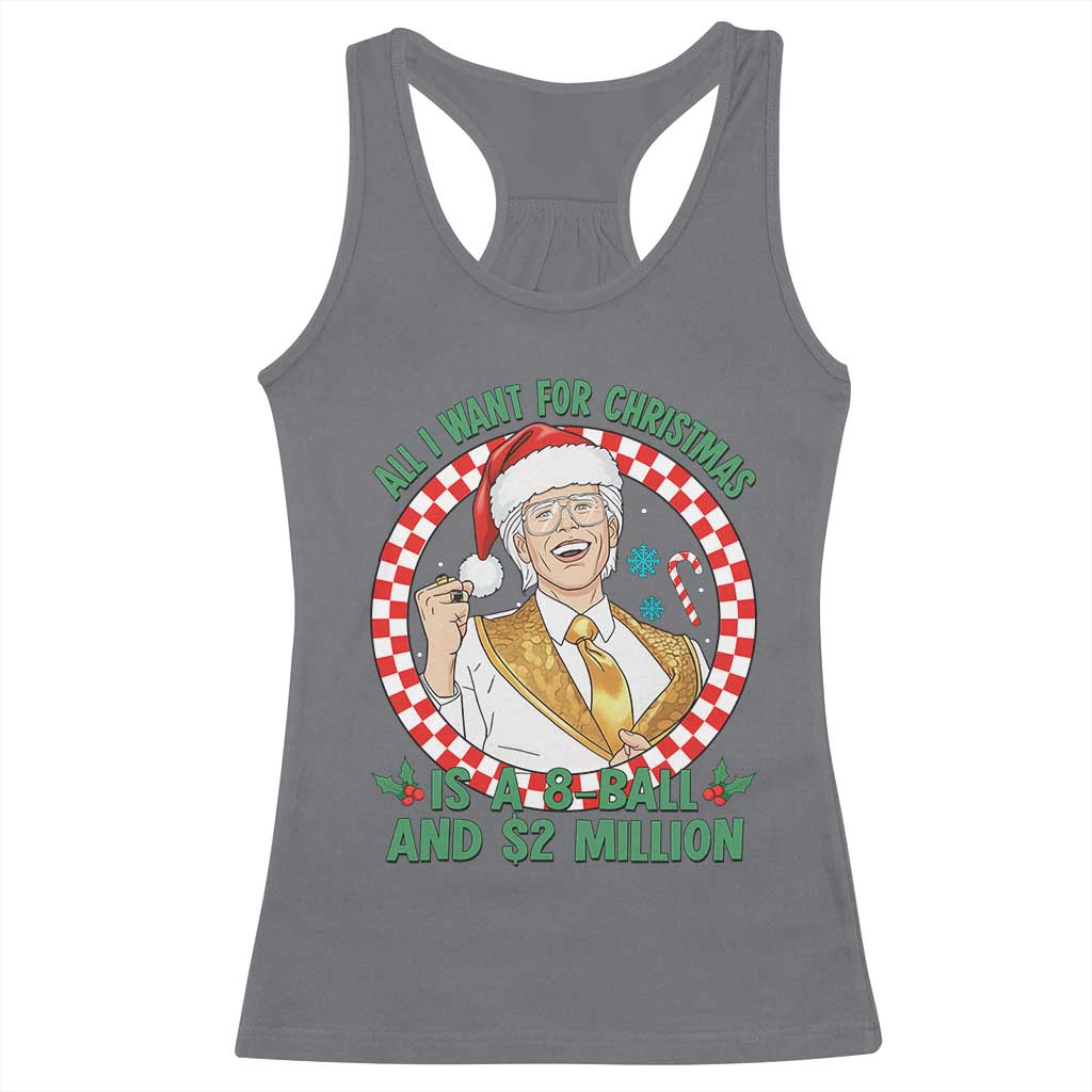 Funny Christmas Wish Billy Meme Racerback Tank Top A 8 Ball and 2 Million Dollars Baby Uncle Santa Hat - Wonder Print Shop