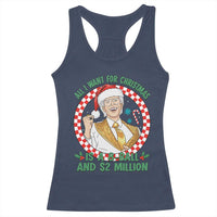 Funny Christmas Wish Billy Meme Racerback Tank Top A 8 Ball and 2 Million Dollars Baby Uncle Santa Hat - Wonder Print Shop