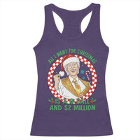 Funny Christmas Wish Billy Meme Racerback Tank Top A 8 Ball and 2 Million Dollars Baby Uncle Santa Hat - Wonder Print Shop