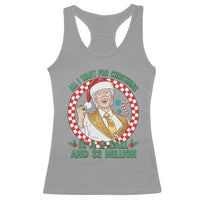 Funny Christmas Wish Billy Meme Racerback Tank Top A 8 Ball and 2 Million Dollars Baby Uncle Santa Hat - Wonder Print Shop
