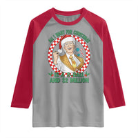 Funny Christmas Wish Billy Meme Raglan Shirt A 8 Ball and 2 Million Dollars Baby Uncle Santa Hat - Wonder Print Shop