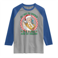 Funny Christmas Wish Billy Meme Raglan Shirt A 8 Ball and 2 Million Dollars Baby Uncle Santa Hat - Wonder Print Shop