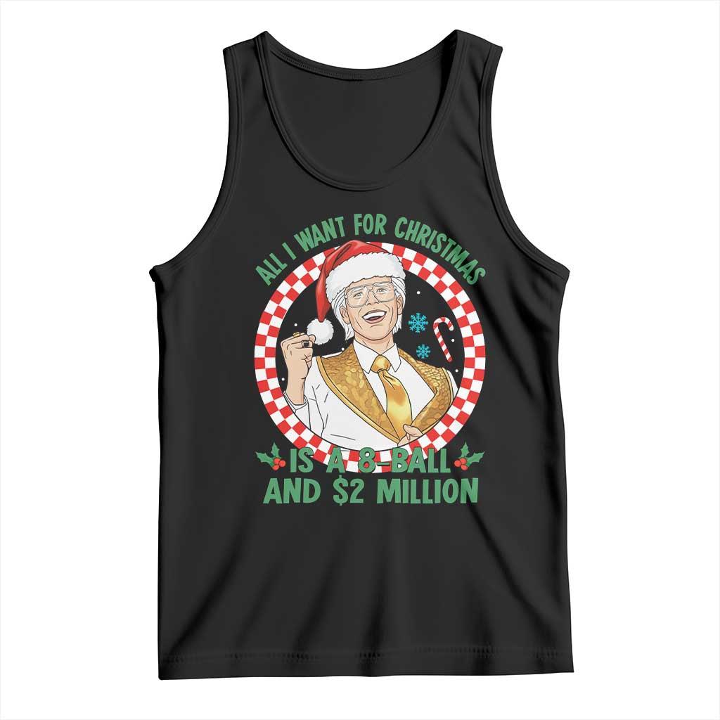 Funny Christmas Wish Billy Meme Tank Top A 8 Ball and 2 Million Dollars Baby Uncle Santa Hat - Wonder Print Shop