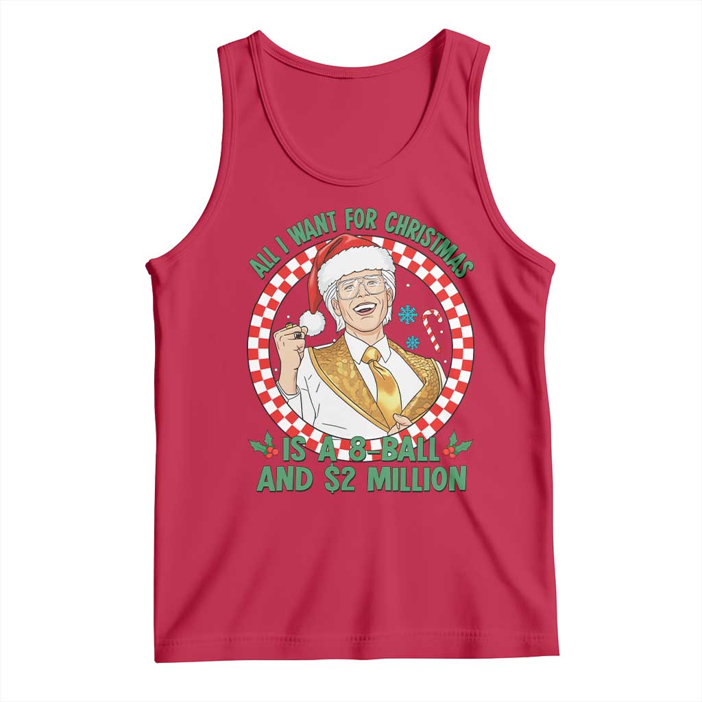 Funny Christmas Wish Billy Meme Tank Top A 8 Ball and 2 Million Dollars Baby Uncle Santa Hat - Wonder Print Shop