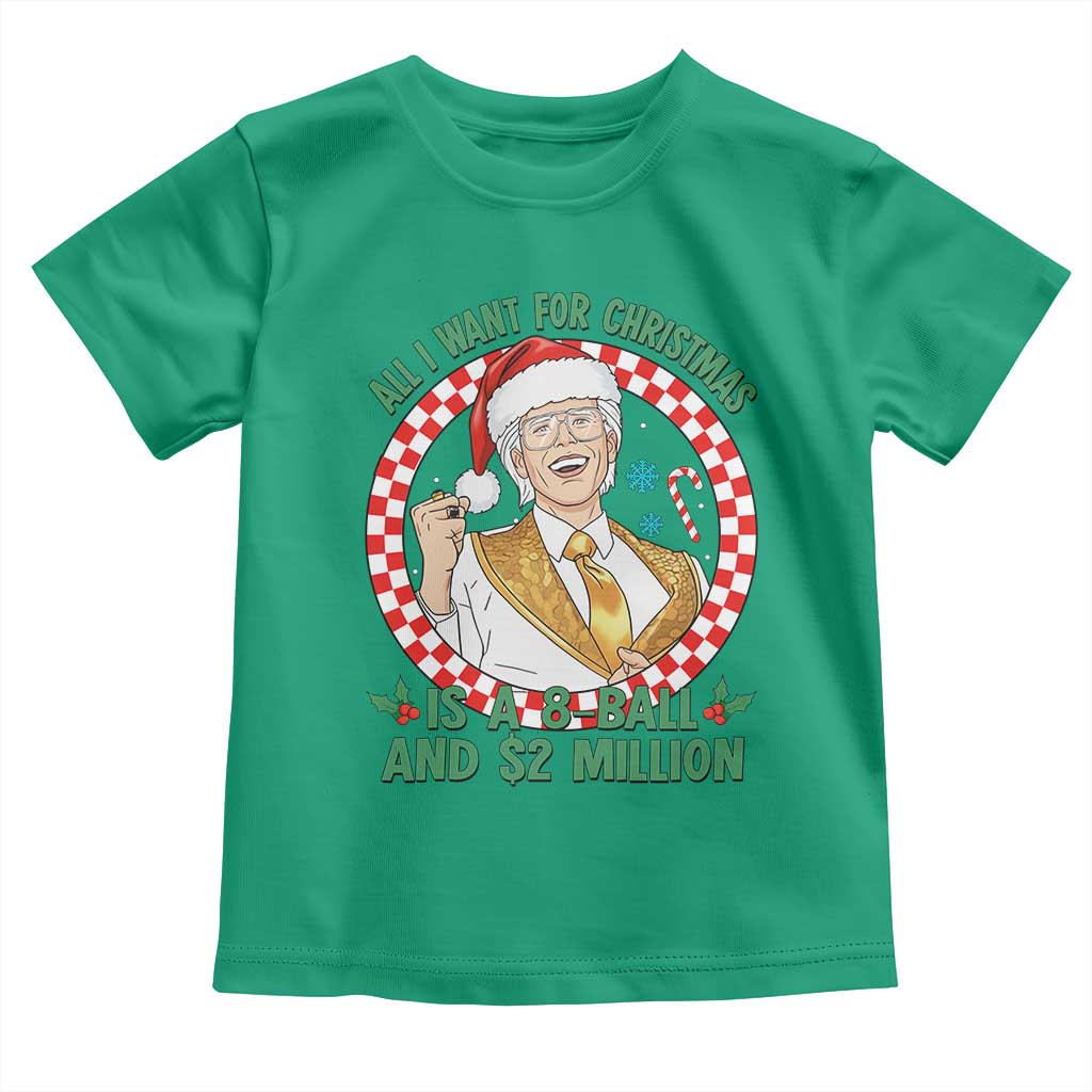 Funny Christmas Wish Billy Meme Toddler T Shirt A 8 Ball and 2 Million Dollars Baby Uncle Santa Hat - Wonder Print Shop