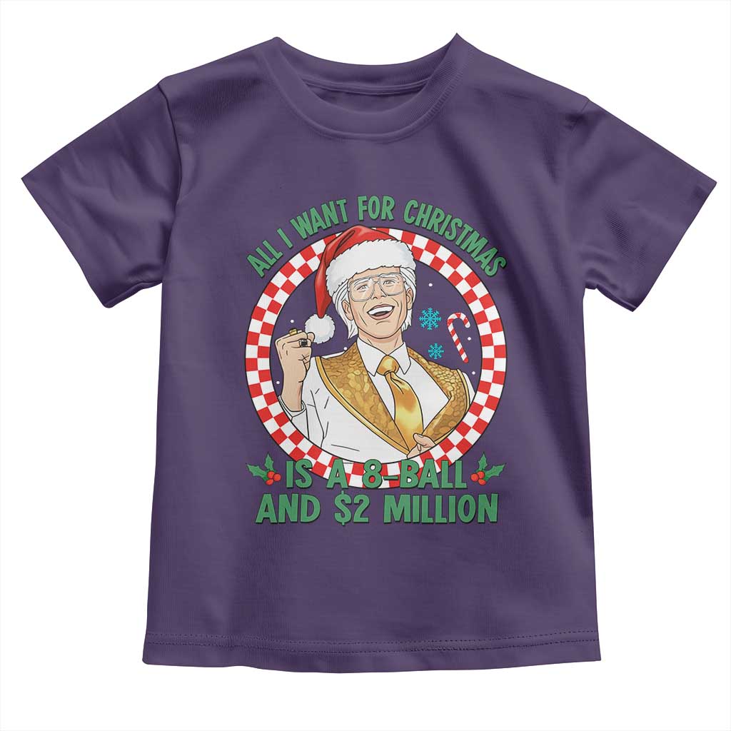 Funny Christmas Wish Billy Meme Toddler T Shirt A 8 Ball and 2 Million Dollars Baby Uncle Santa Hat - Wonder Print Shop