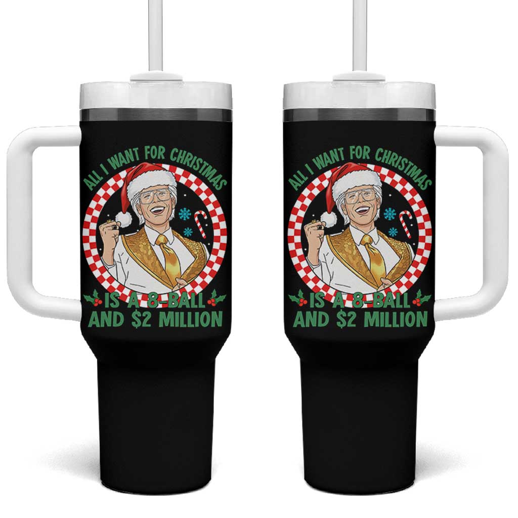 Funny Christmas Wish Billy Meme Tumbler With Handle A 8 Ball and 2 Million Dollars Baby Uncle Santa Hat - Wonder Print Shop