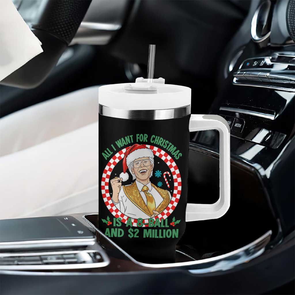 Funny Christmas Wish Billy Meme Tumbler With Handle A 8 Ball and 2 Million Dollars Baby Uncle Santa Hat - Wonder Print Shop