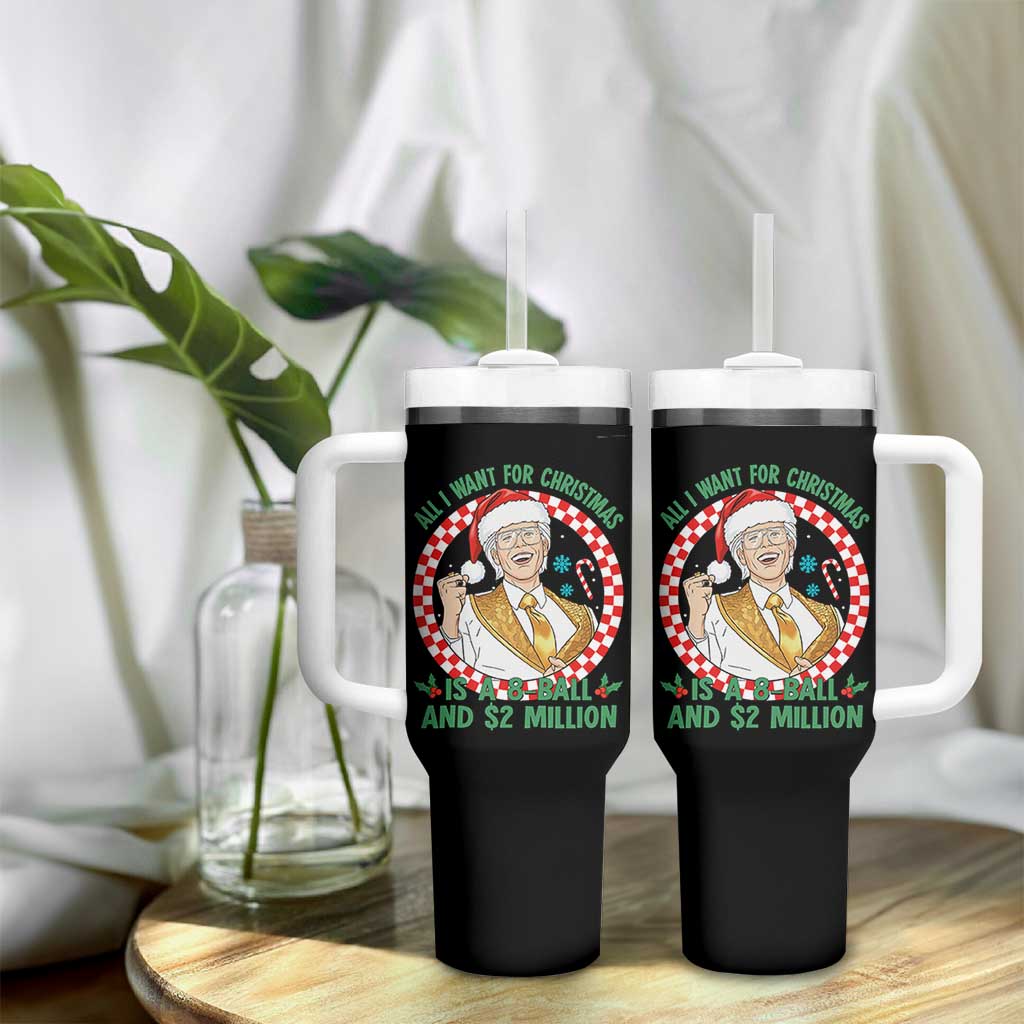 Funny Christmas Wish Billy Meme Tumbler With Handle A 8 Ball and 2 Million Dollars Baby Uncle Santa Hat - Wonder Print Shop