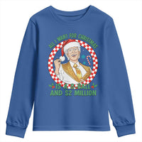 Funny Christmas Wish Billy Meme Youth Sweatshirt A 8 Ball and 2 Million Dollars Baby Uncle Santa Hat - Wonder Print Shop