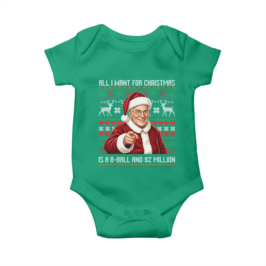 Funny Christmas Wish Billy Meme Baby Onesie A 8 Ball and 2 Million Dollars Baby Uncle Cosplay Santa - Wonder Print Shop