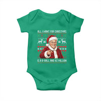 Funny Christmas Wish Billy Meme Baby Onesie A 8 Ball and 2 Million Dollars Baby Uncle Cosplay Santa - Wonder Print Shop