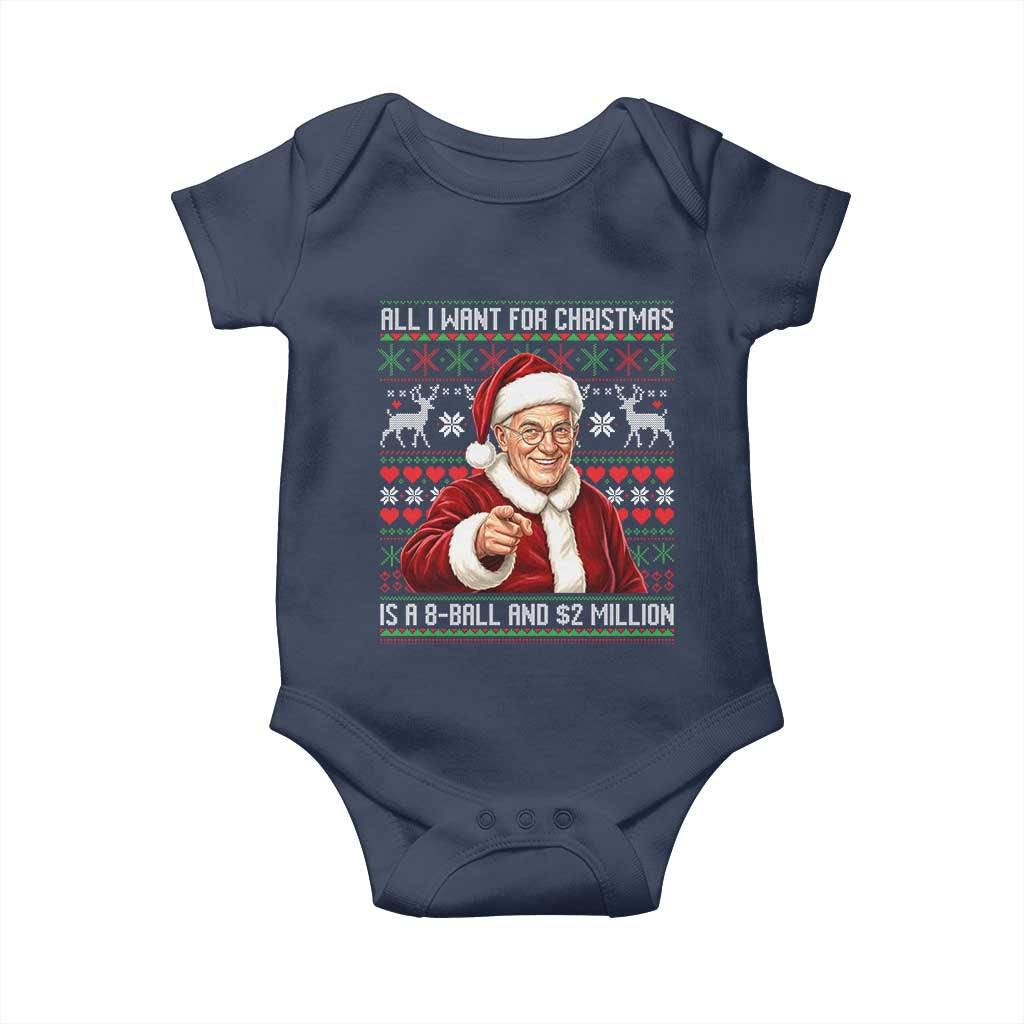 Funny Christmas Wish Billy Meme Baby Onesie A 8 Ball and 2 Million Dollars Baby Uncle Cosplay Santa - Wonder Print Shop