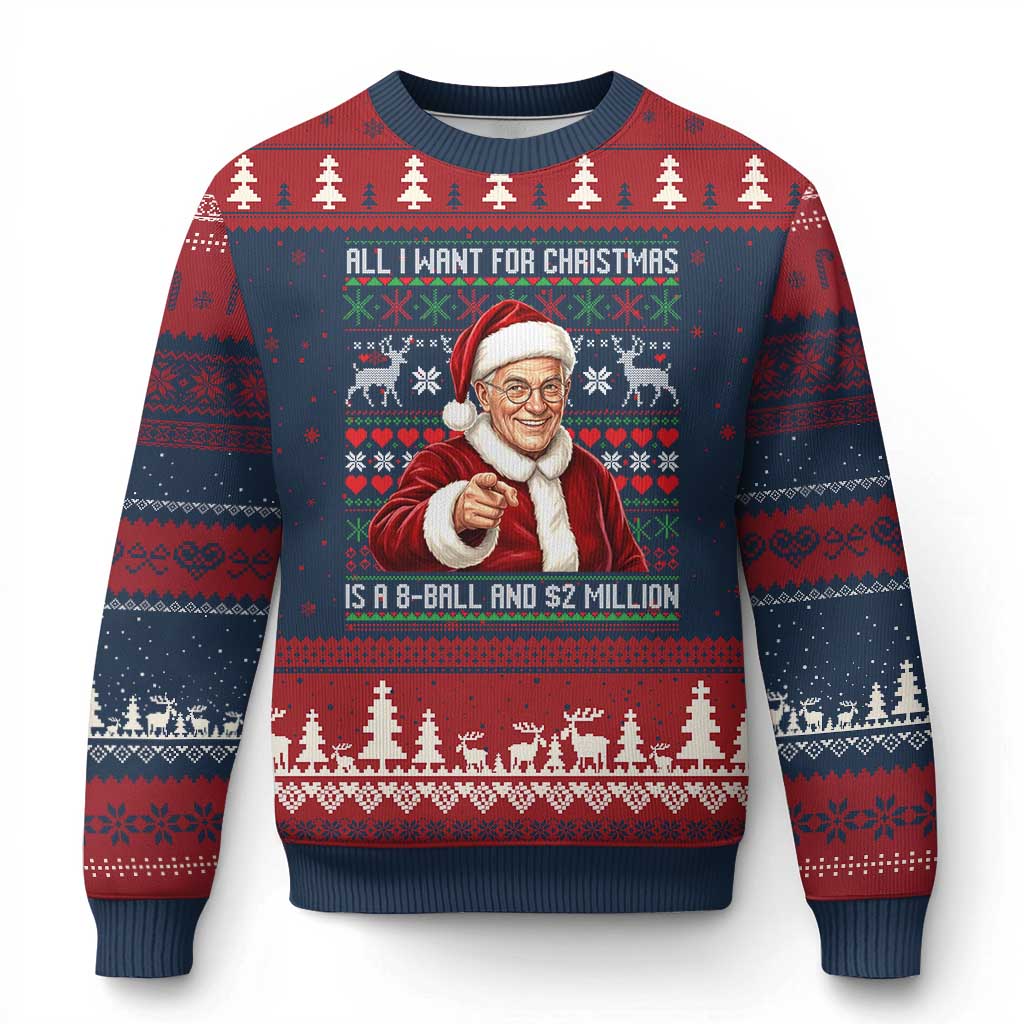Funny Xmas Wish Billy Meme Ugly Christmas Sweater A 8 Ball and 2 Million Dollars Baby Uncle Cosplay Santa - Wonder Print Shop