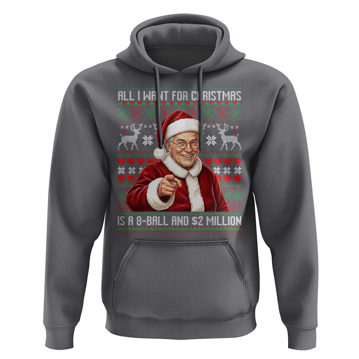 Funny Christmas Wish Billy Meme Hoodie A 8 Ball and 2 Million Dollars Baby Uncle Cosplay Santa - Wonder Print Shop