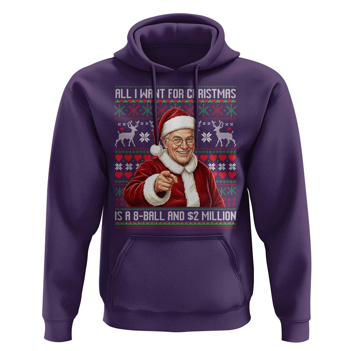 Funny Christmas Wish Billy Meme Hoodie A 8 Ball and 2 Million Dollars Baby Uncle Cosplay Santa - Wonder Print Shop