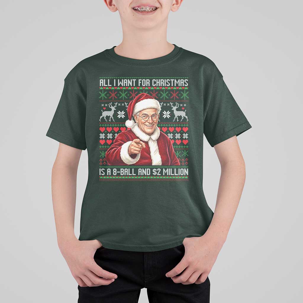 Funny Christmas Wish Billy Meme T Shirt For Kid A 8 Ball and 2 Million Dollars Baby Uncle Cosplay Santa - Wonder Print Shop
