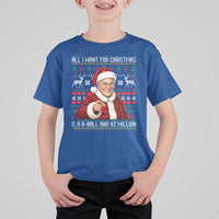 Funny Christmas Wish Billy Meme T Shirt For Kid A 8 Ball and 2 Million Dollars Baby Uncle Cosplay Santa - Wonder Print Shop
