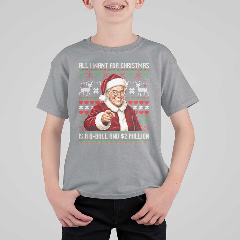 Funny Christmas Wish Billy Meme T Shirt For Kid A 8 Ball and 2 Million Dollars Baby Uncle Cosplay Santa - Wonder Print Shop