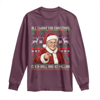 Funny Christmas Wish Billy Meme Long Sleeve Shirt A 8 Ball and 2 Million Dollars Baby Uncle Cosplay Santa - Wonder Print Shop